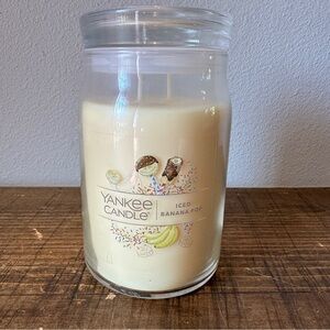 NEW ICED BANANA POP YANKEE CANDLE 20OZ. JAR SIGNATURE 2 WICK SUMMER FRUIT
